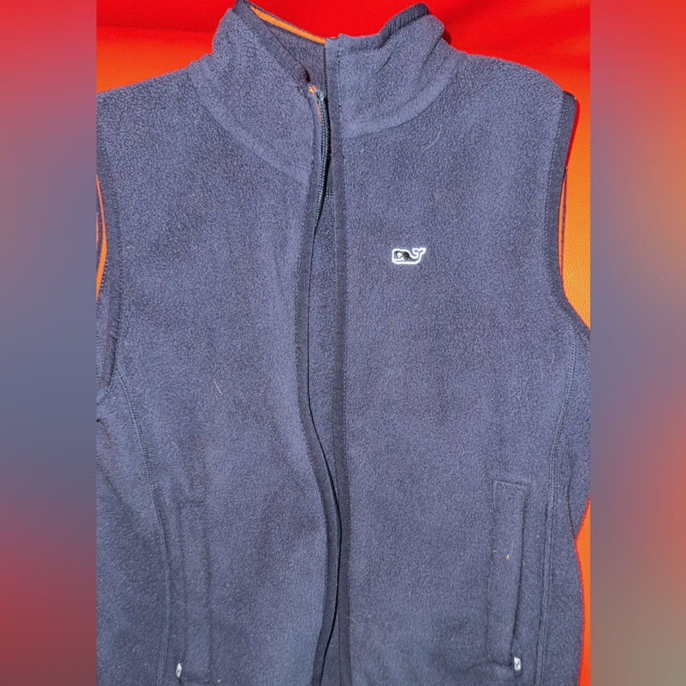 Navy Blue Fleece Vest with Logo